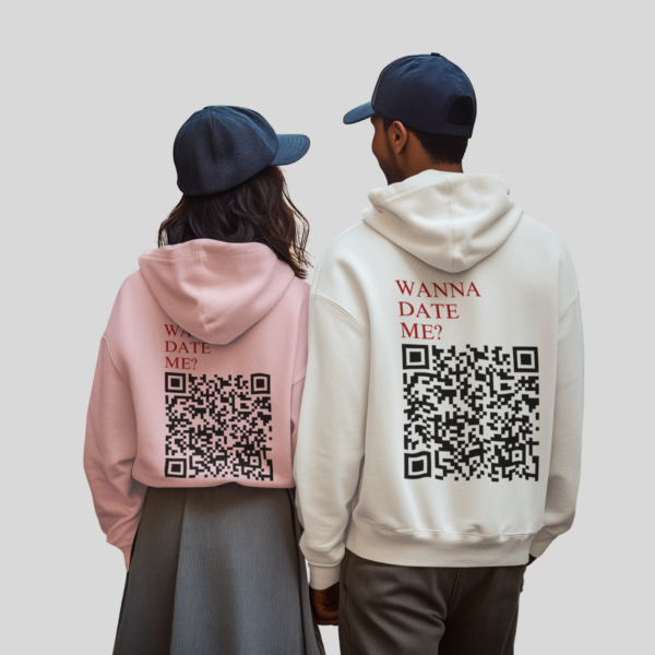 Wanna Date Me? CLASSIC QR Code Hoodie Unisex - Image 5
