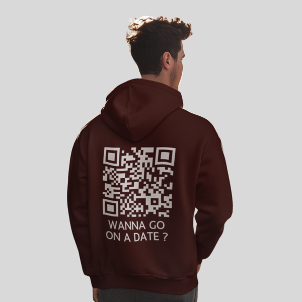 Wanna Go On A Date? CLASSIC QR Code Hoodie Unisex - Image 5