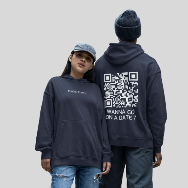 Wanna Go On A Date? CLASSIC QR Code Hoodie Unisex - Image 7