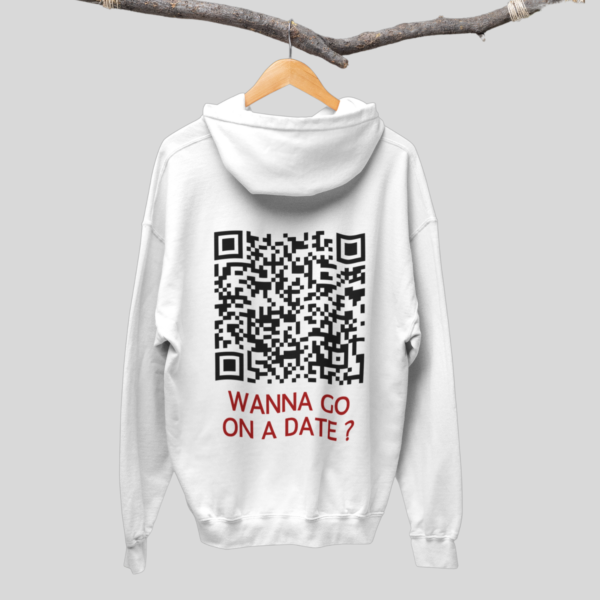 Wanna Go On A Date? CLASSIC QR Code Hoodie Unisex - Image 4
