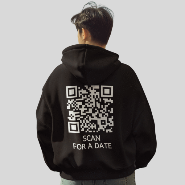 Scan For A Date? CLASSIC QR Code Hoodie Unisex - Image 3