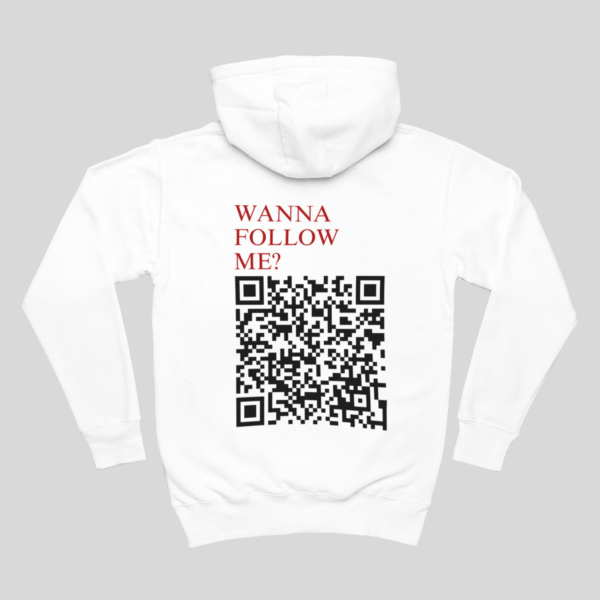 Wanna Follow Me? CLASSIC QR Code Hoodie Unisex