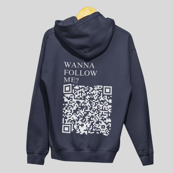 Wanna Follow Me? CLASSIC QR Code Hoodie Unisex - Image 4