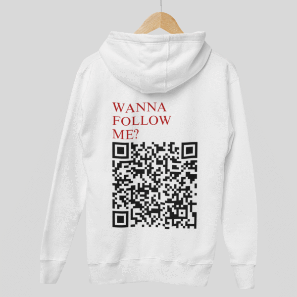 Wanna Follow Me? CLASSIC QR Code Hoodie Unisex - Image 3