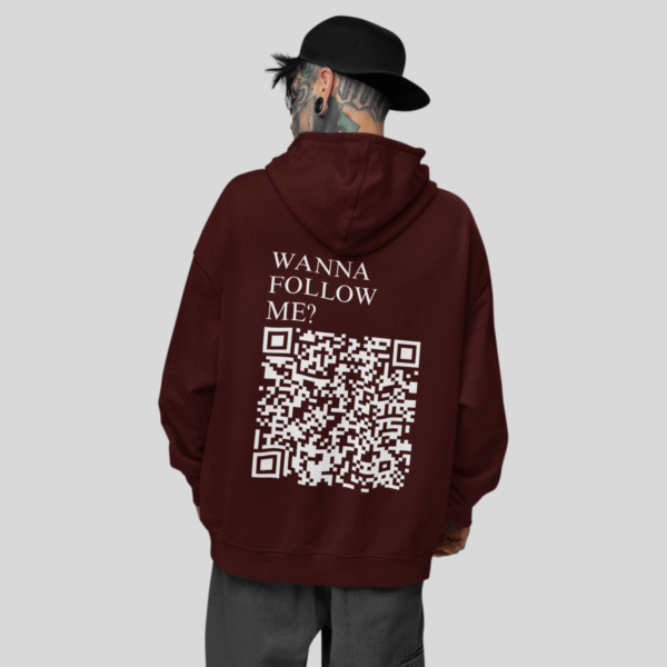 Wanna Follow Me? CLASSIC QR Code Hoodie Unisex - Image 6