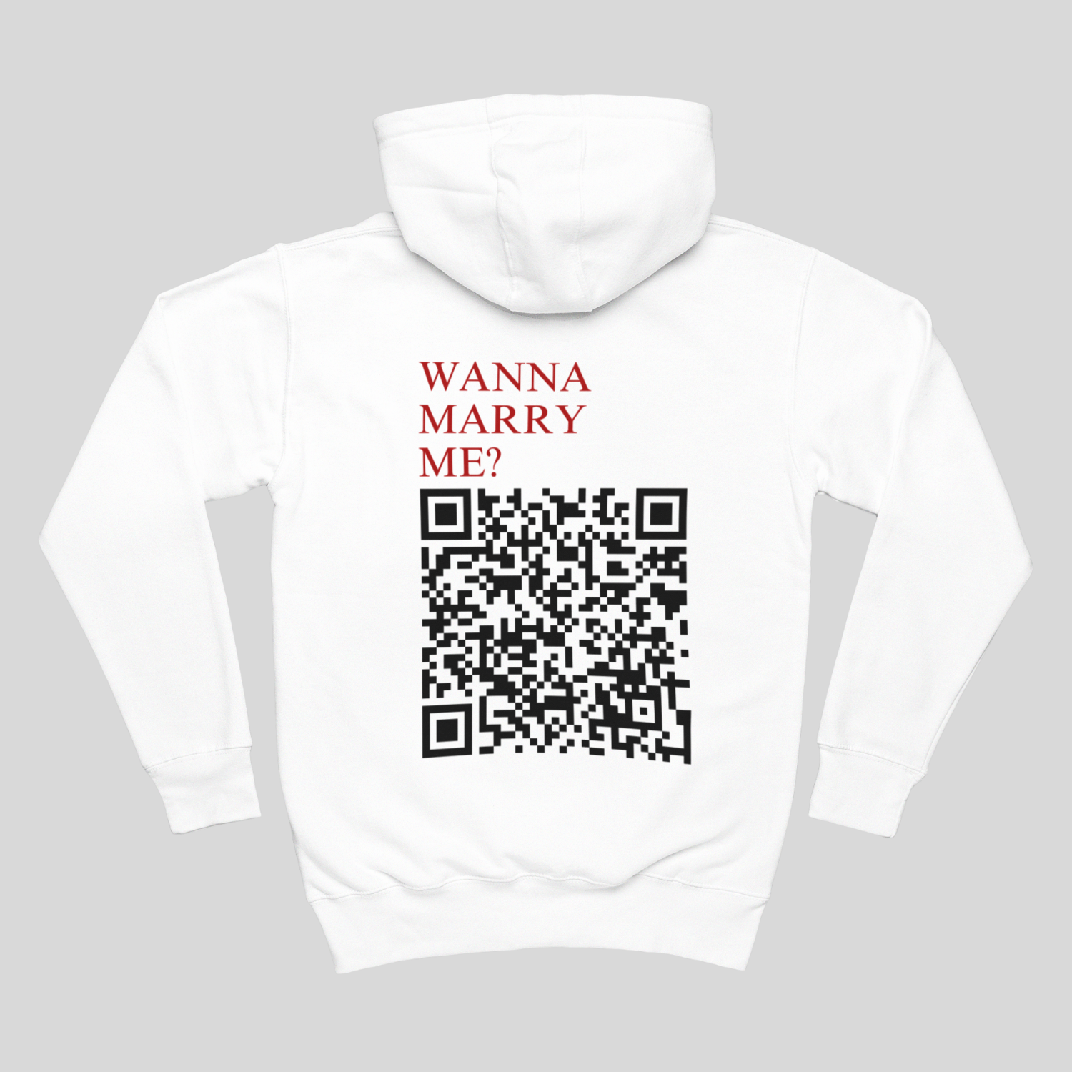 Wanna Marry Me? CLASSIC QR Code Hoodie Unisex
