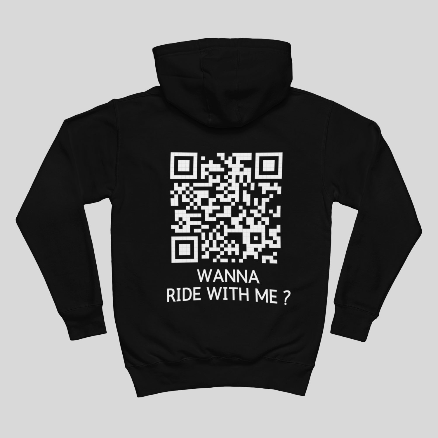 Wanna Ride With Me? CLASSIC QR Code Hoodie Unisex