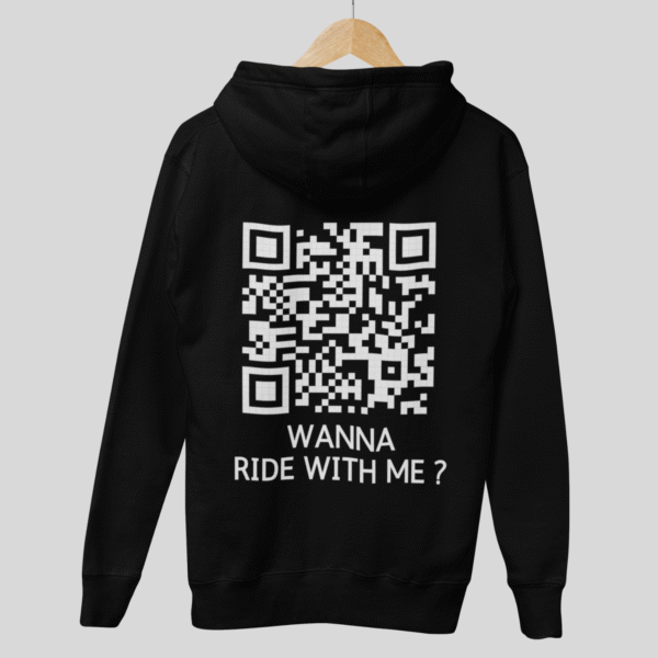 Wanna Ride With Me? CLASSIC QR Code Hoodie Unisex - Image 3