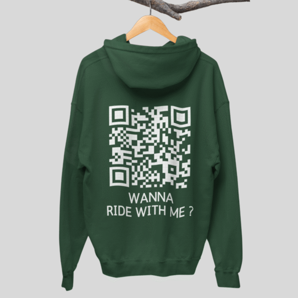 Wanna Ride With Me? CLASSIC QR Code Hoodie Unisex - Image 5