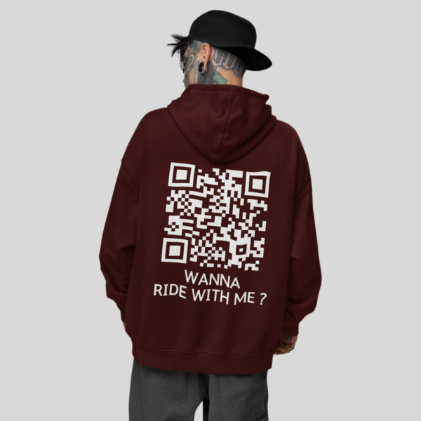 Wanna Ride With Me? CLASSIC QR Code Hoodie Unisex - Image 6