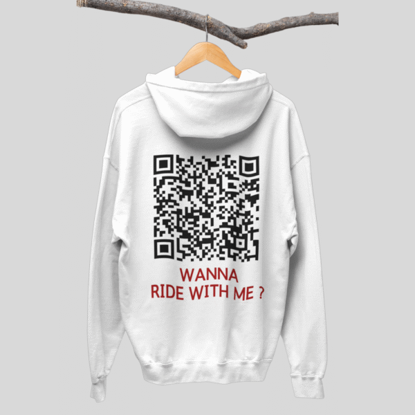 Wanna Ride With Me? CLASSIC QR Code Hoodie Unisex - Image 4